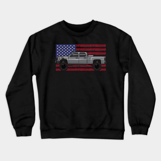 2007-2013 Lifted Crew Cab usa flag Crewneck Sweatshirt by JRCustoms44